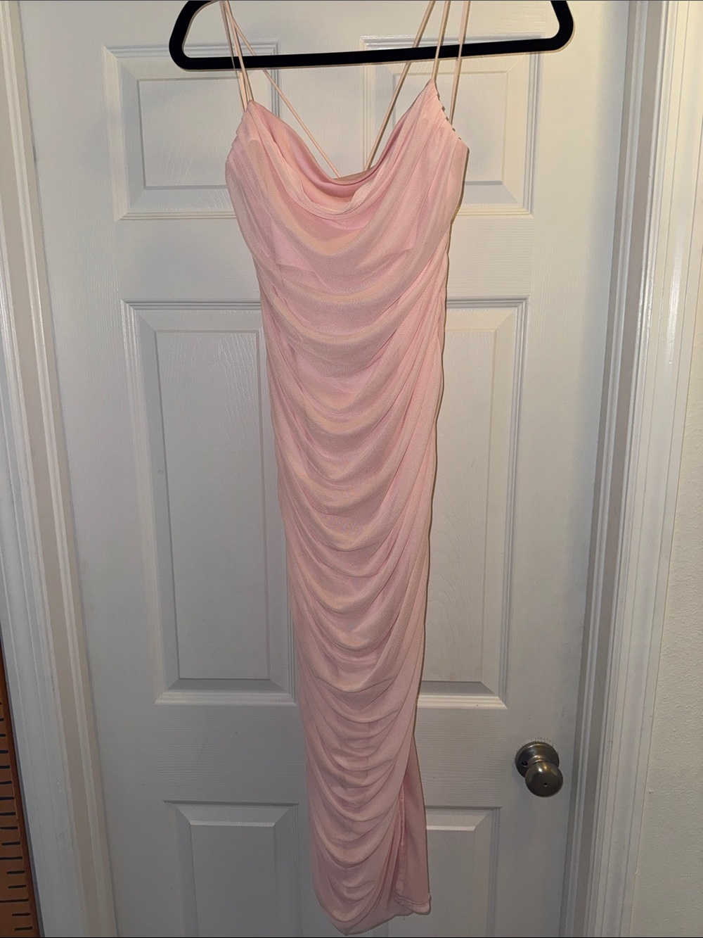 Streetwear Society Blush Pink Draped Cowl Maxi Dress